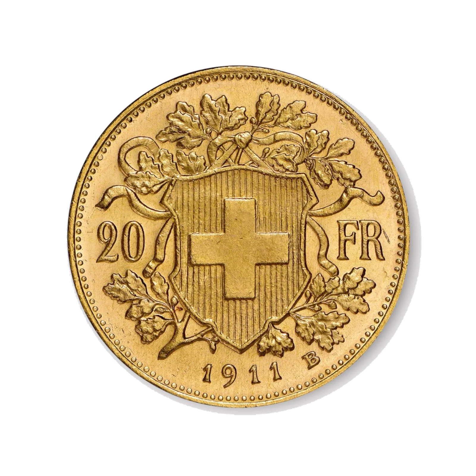 Helvetia 20 francs, revers