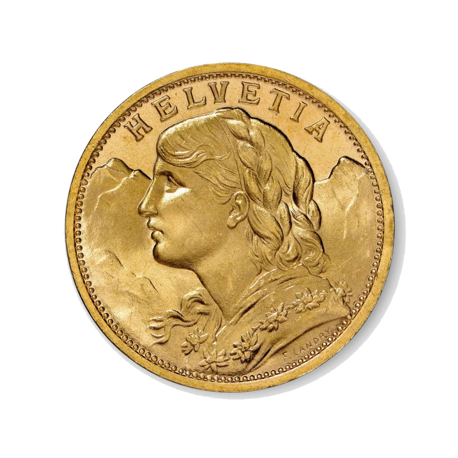Helvetia 20 francs, face avant