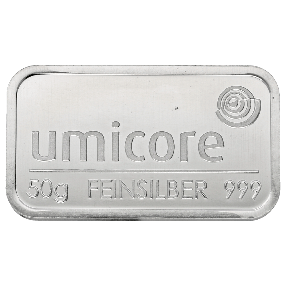 Zilverbaar Umicore 50 gram
