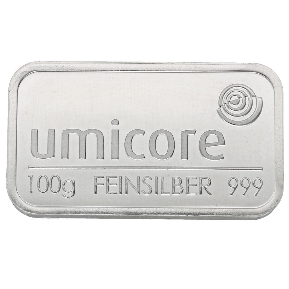 Zilverbaar Umicore 100 gram