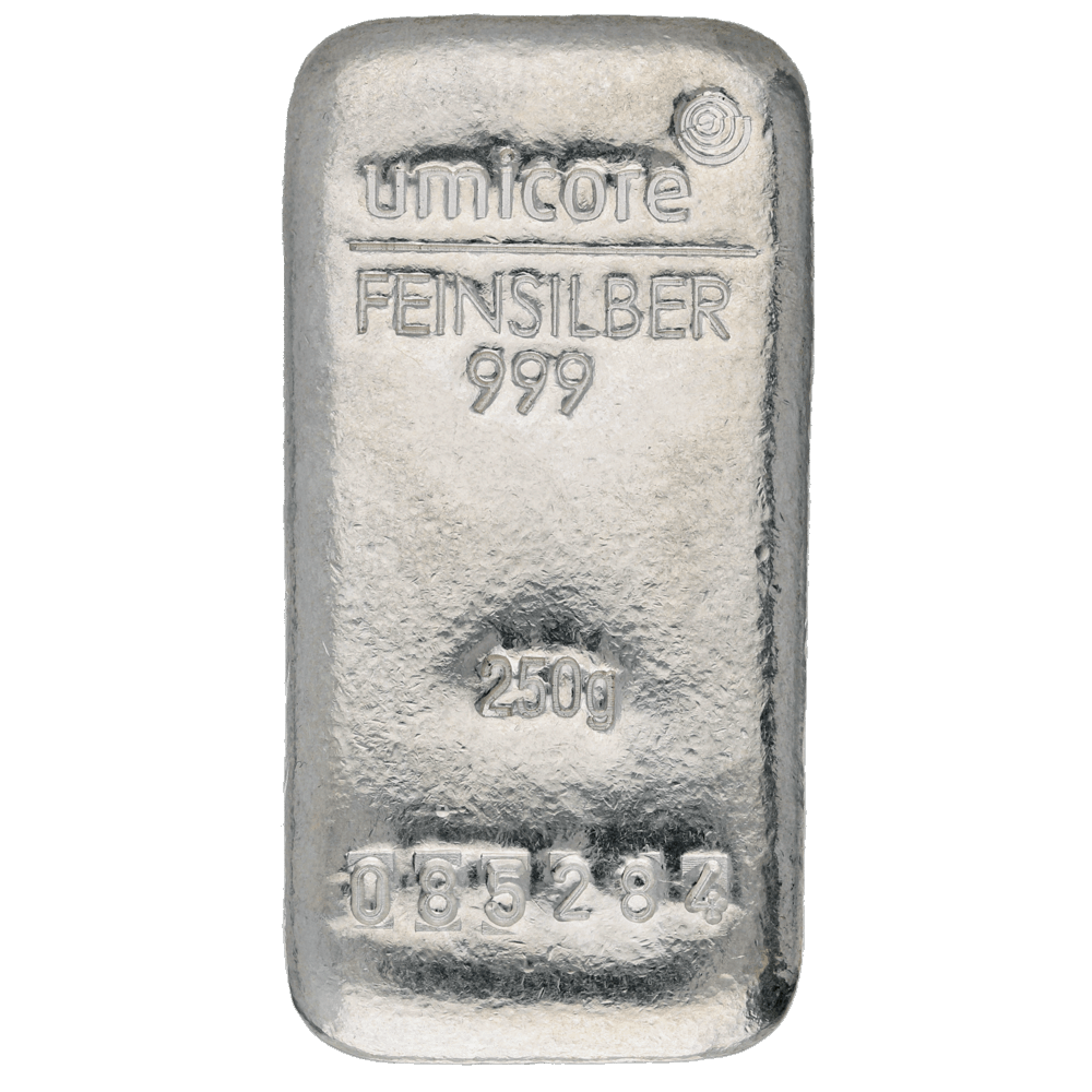 Zilverbaar Umicore 250 gram
